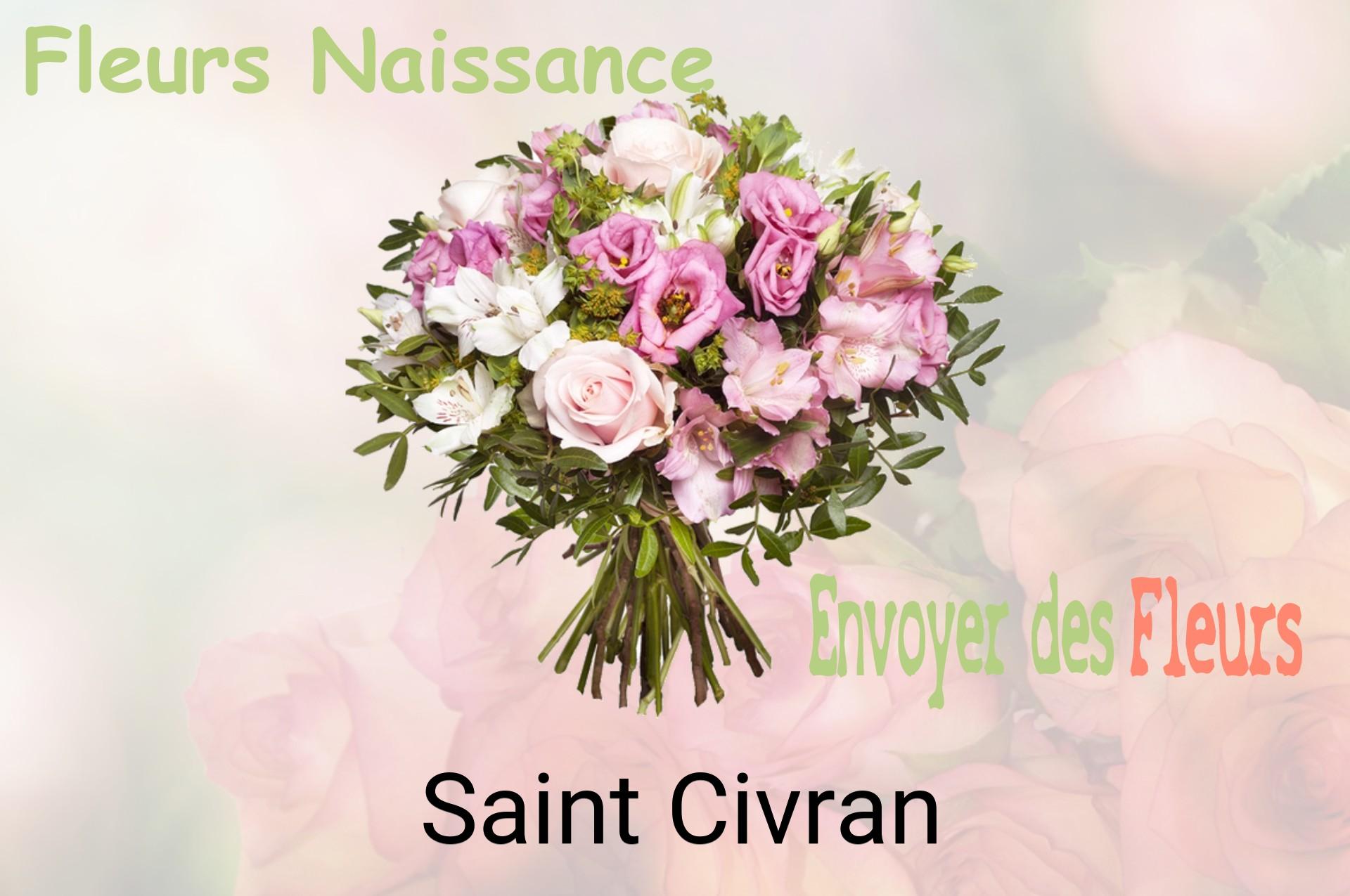 Bouquet de fleurs de naissance livré à Saint-Civran