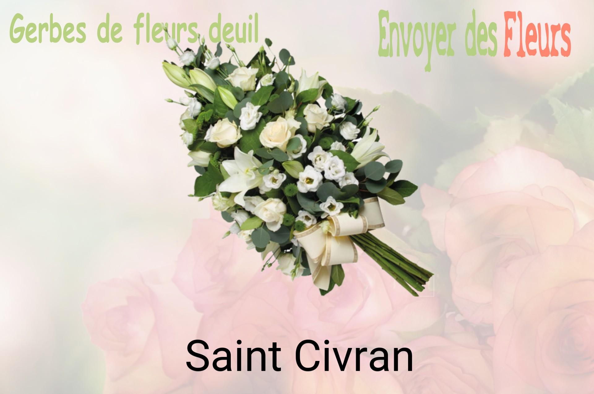 Gerbe de fleurs de deuil livrée à Saint-Civran